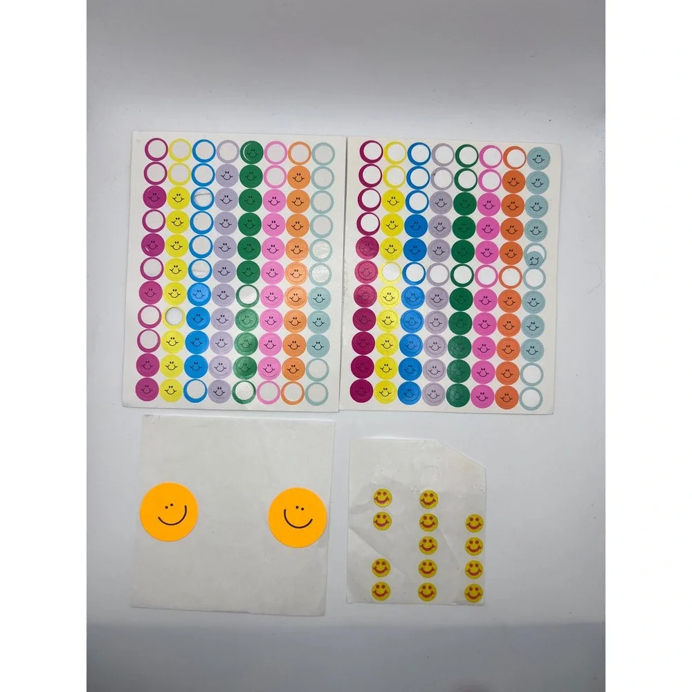 Vintage Random Lot Of New + Used Sticker‎ Sheets Smiley Scented Ziggy Animals